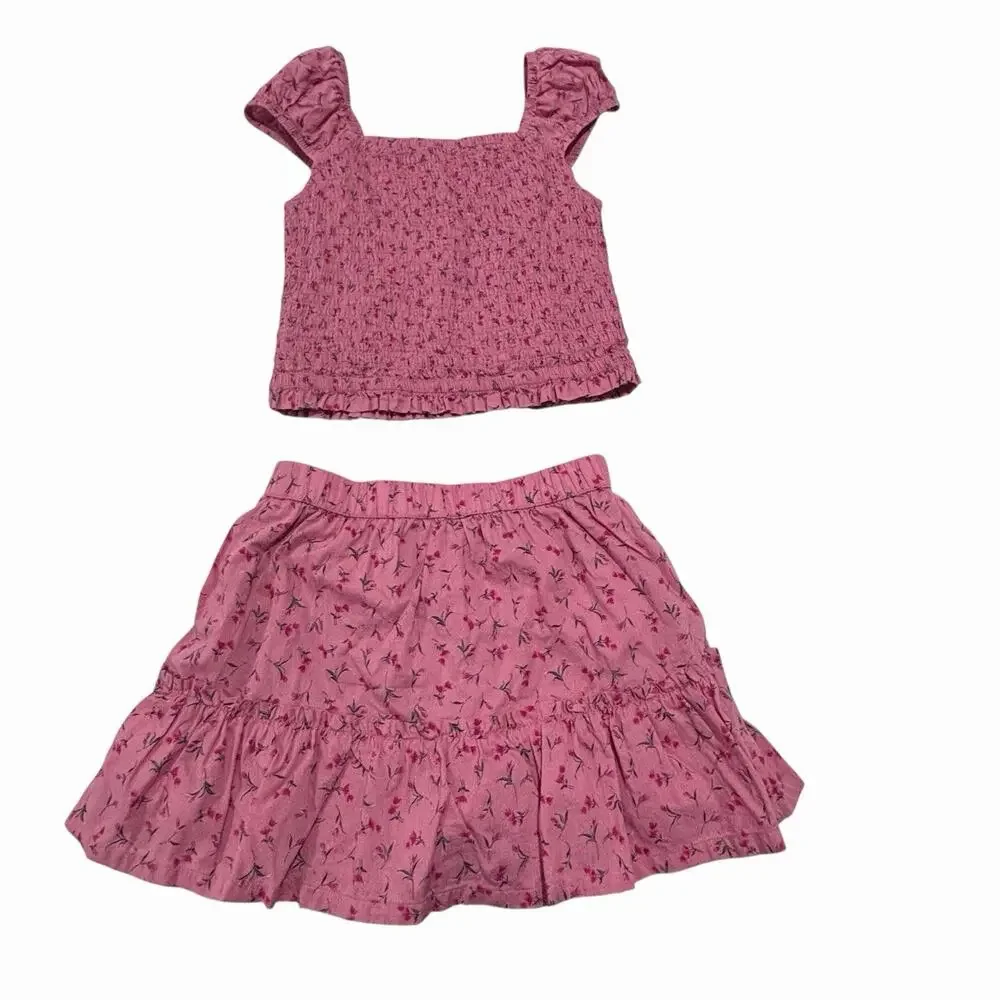Gap Girls Skirt Set Size Large 10 Pink Floral